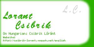 lorant csibrik business card