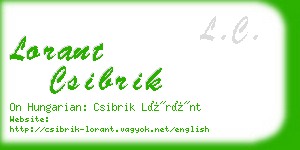 lorant csibrik business card